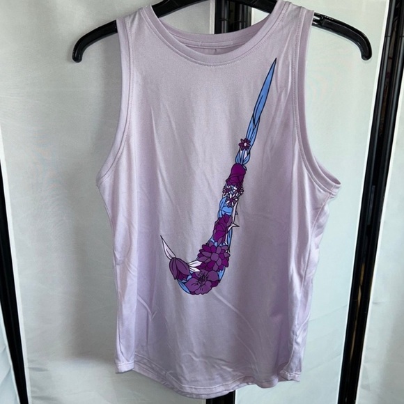 Nike Kids Light Purple Floral Tank Top - Picture 1 of 4